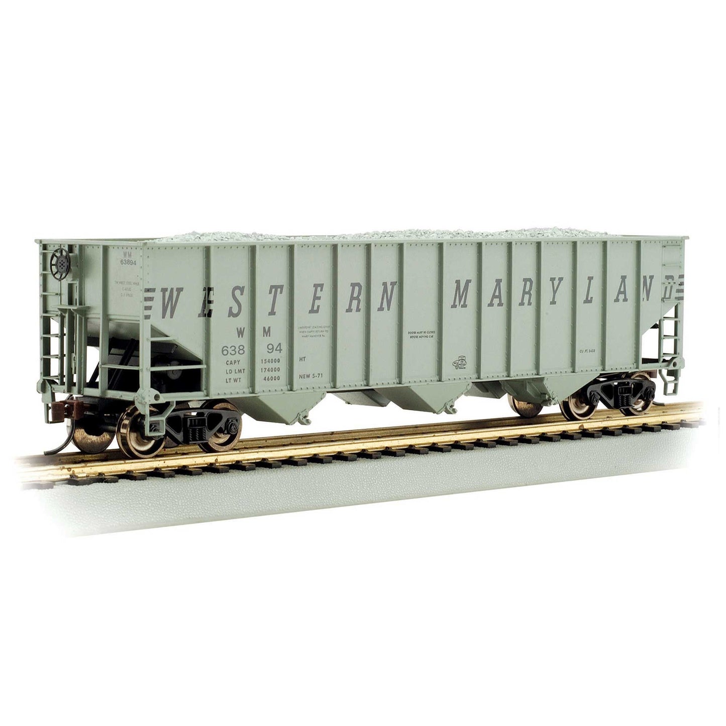 HO 100-Ton Bethlehem Steel Three Bay Hopper - Western Maryland #63894 (BAC18748)