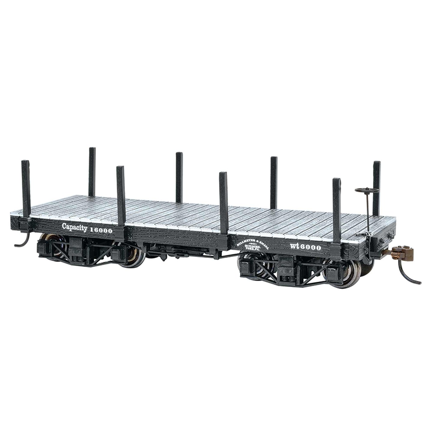 On30 Spectrum 18' Flat Undecorated Black (2) Car Set (BAC26512)