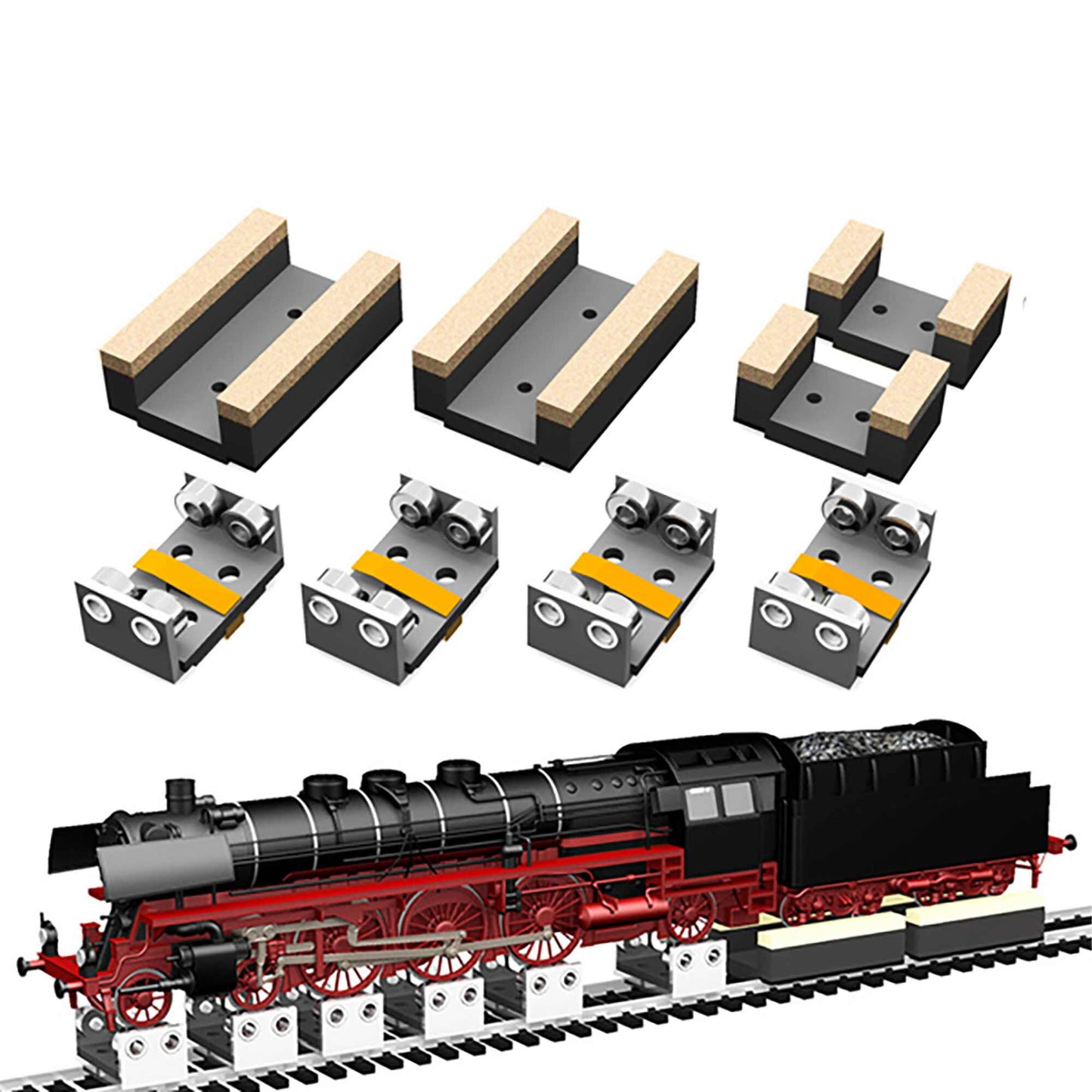 O 3-Rail Rollers and Drive Wheel Cleaners (4 each) (BAC39031)