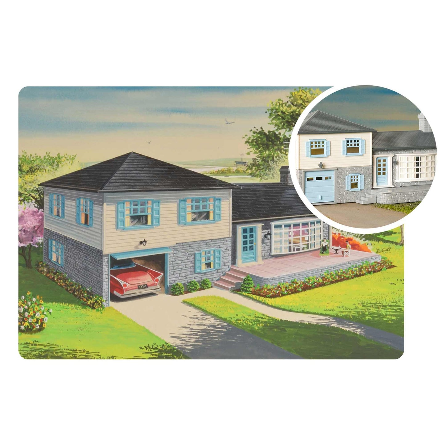 HO Plasticville USA 75th Anniversary Split Level House (BAC45633)