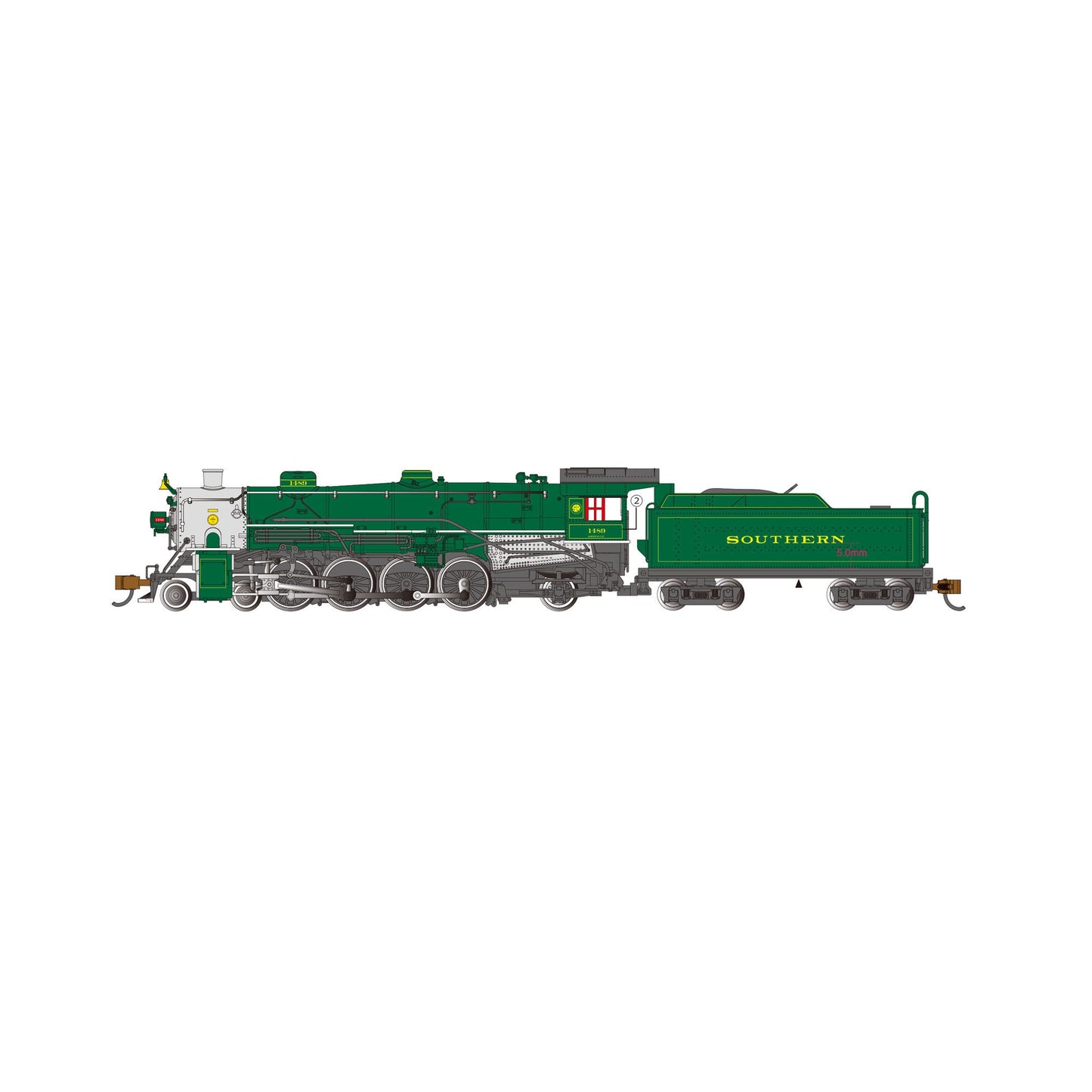 N Light 4-8-2 Locomotive with Econami DCC Sound Value SOU #1489 (BAC53451)