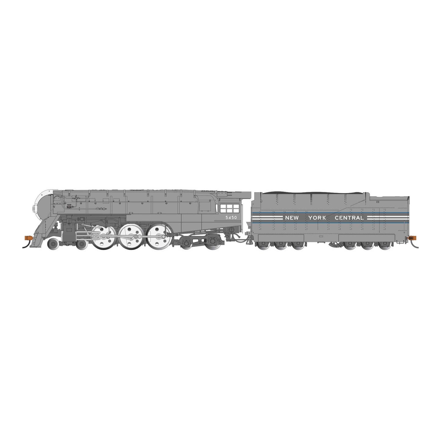 HO Dreyfuss Streamlined Hudson Locomotive with DCC - 1938 New York Central #5450 (BAC56603)