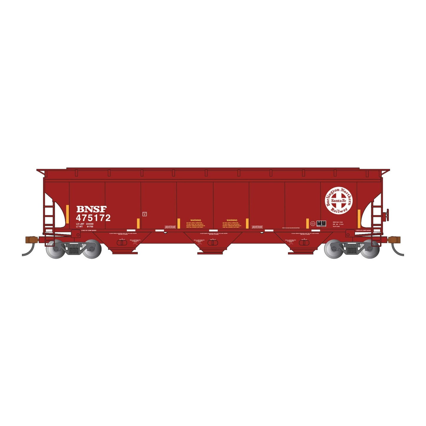 HO Trinity 5161 3-Bay Covered Hopper BNSF #475172 (BAC70636)