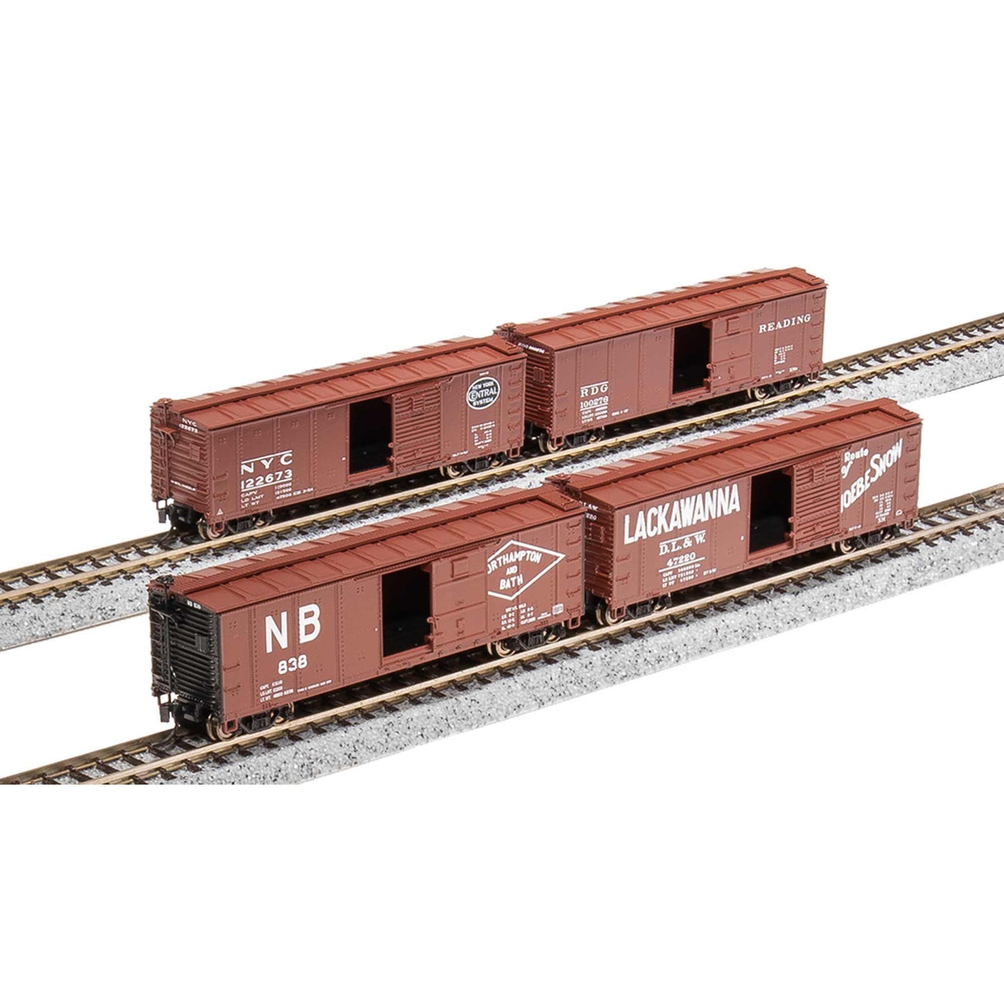 N 40' Steel Boxcar Set C NYC RDG DLW NB (BLI7272)