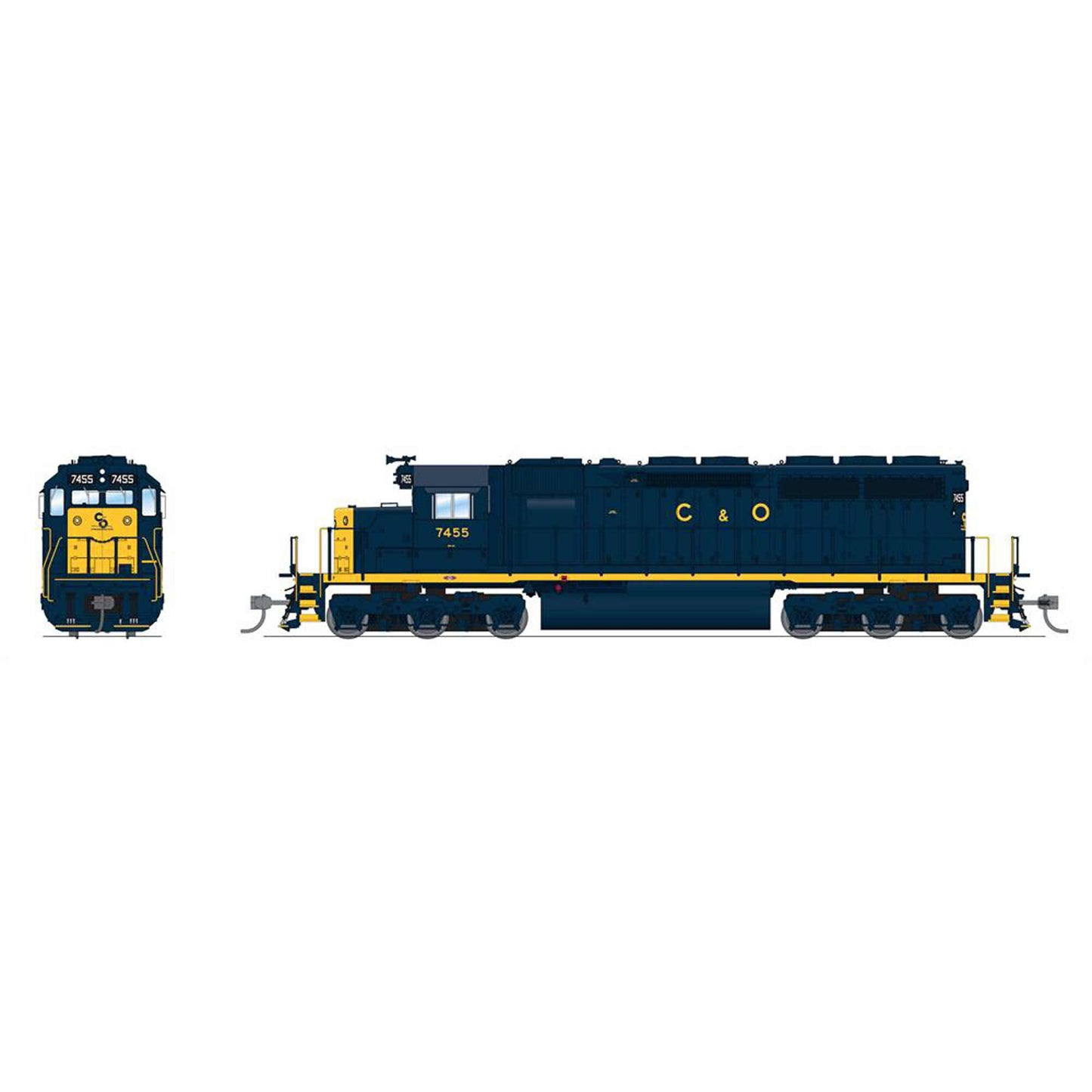 HO EMD SD40 Blue with Yellow Paragon 4 C&O 7462 Locomotive (BLI7633)