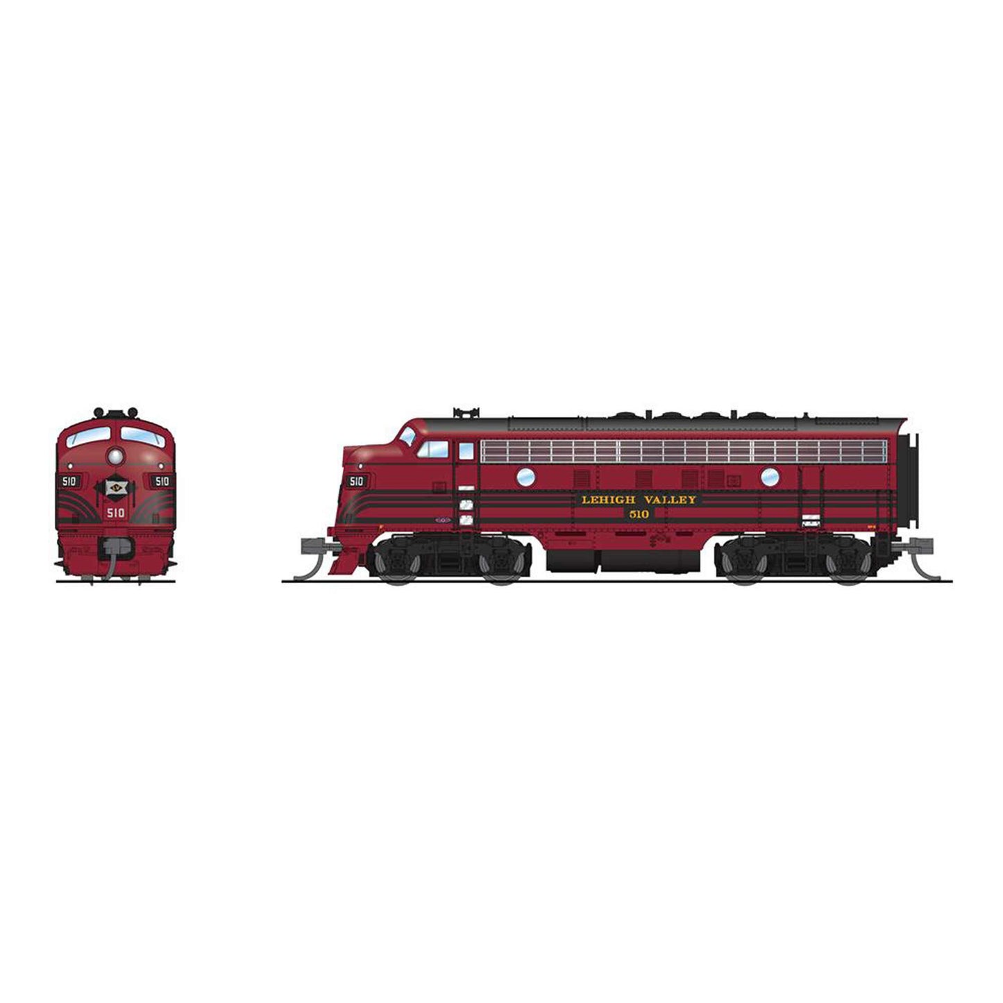 N EMD F3A Locomotive Cornell Red Black Stripes Paragon4 LV #512 (BLI7732)