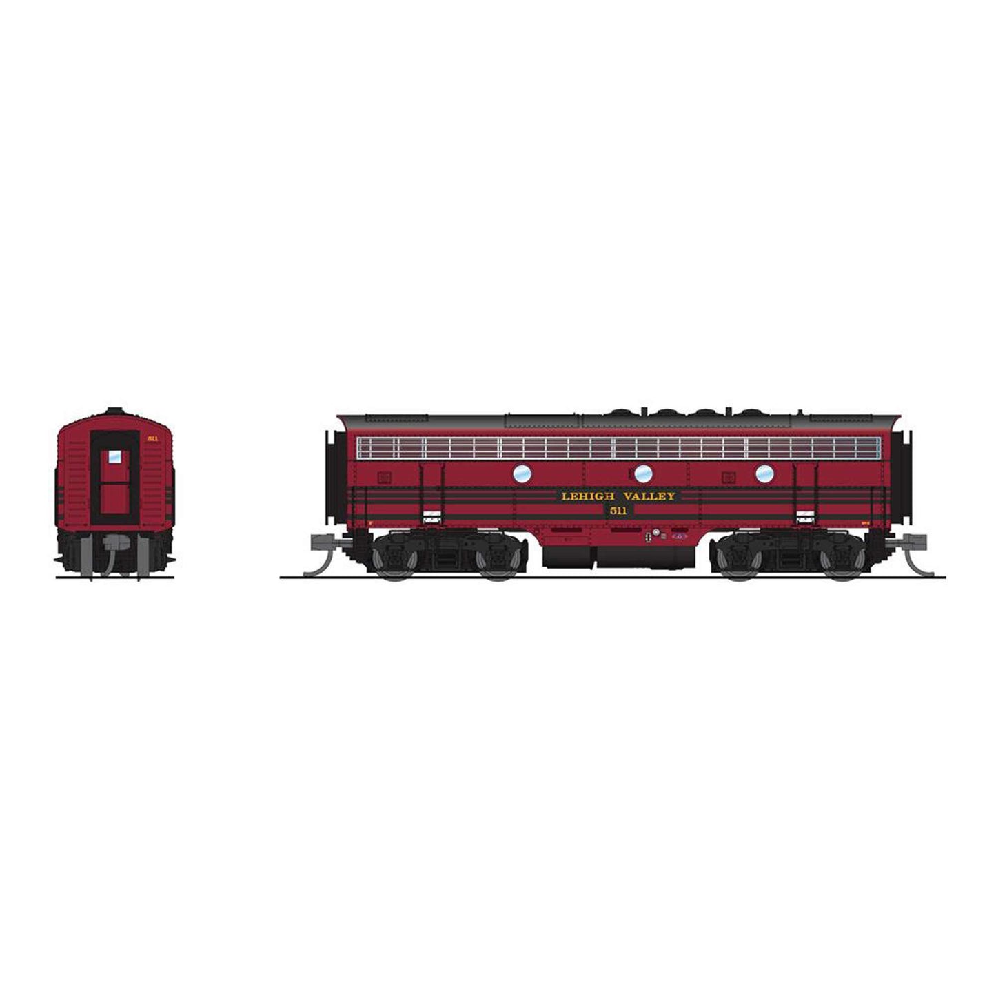 N EMD F3B Locomotive Cornell Red Black Stripes Paragon4 LV #513 (BLI7733)