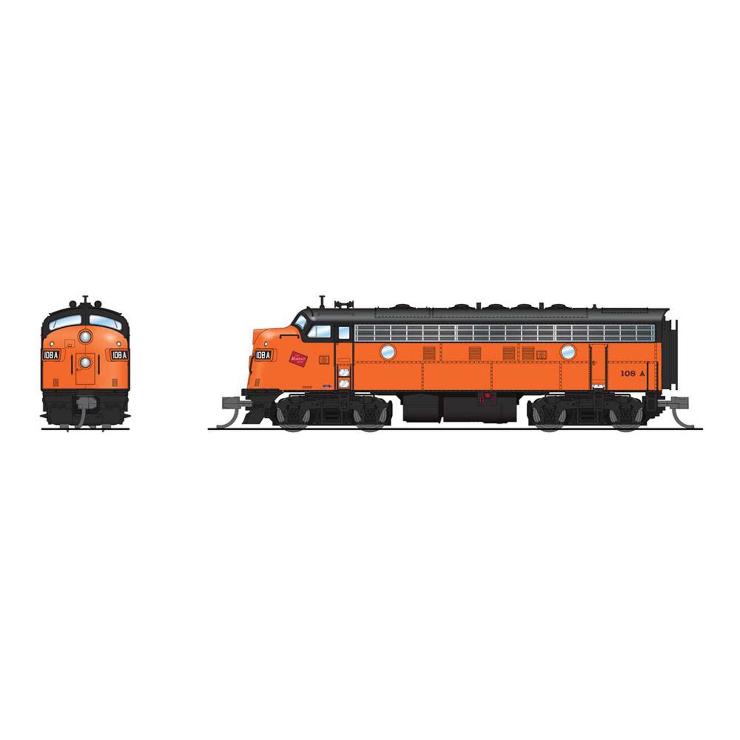 N EMD F7 A/B Locomotive Unpowered B Paragon4 MILW 108A 111B (BLI7755)