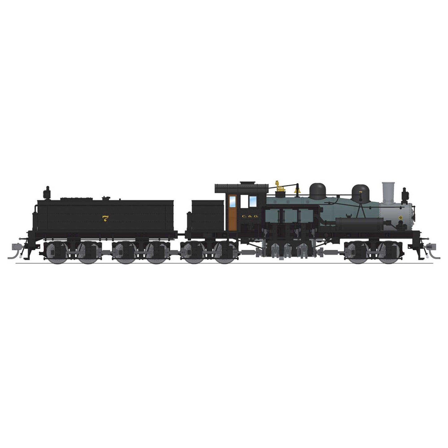 HO Class D 4 Truck Shay Locomotive C&O #7 with Paragon 4 (BLI7810)