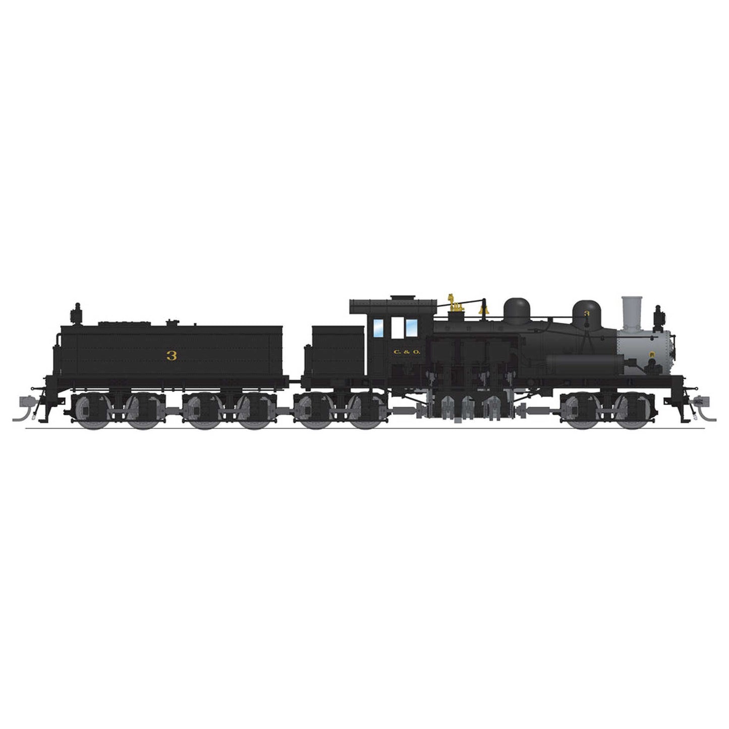 HO Class D 4 Truck Shay Locomotive C&O #3 with Paragon 4 Sound (BLI7811)