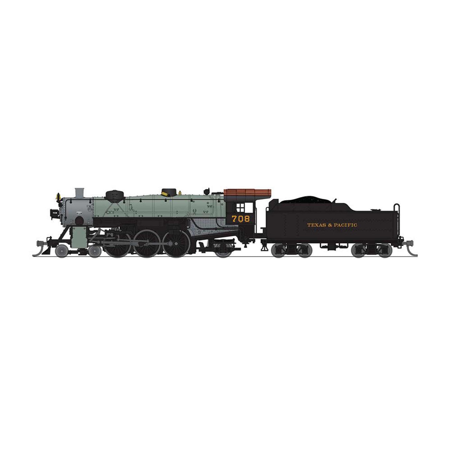 N Light Pacific 4-6-2 Steam Locomotive T&P 708 with Paragon4 (BLI8010)