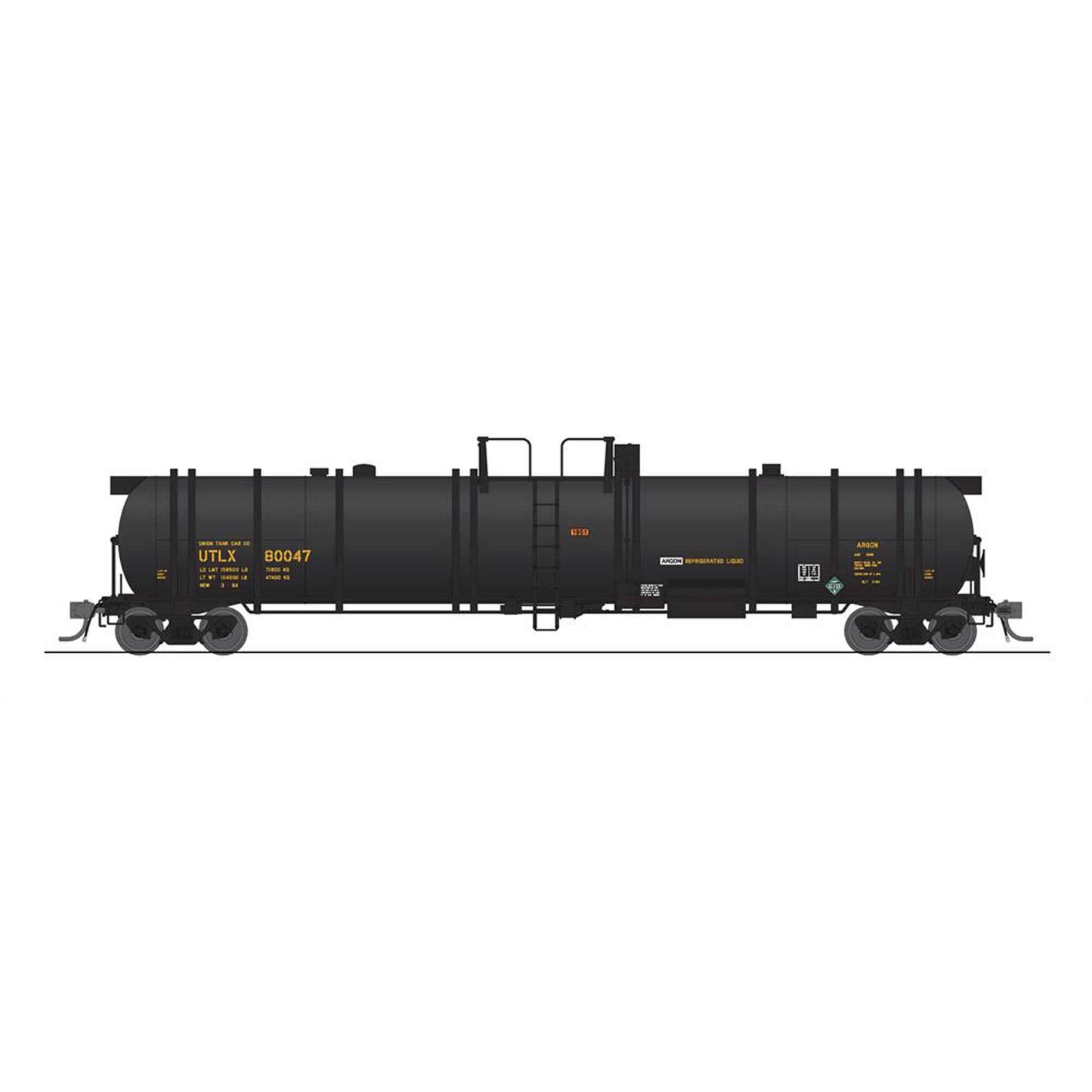 HO Cryogenic Tank Car UTLX Black 2-Pack Plastic Model Kit (BLI8038)