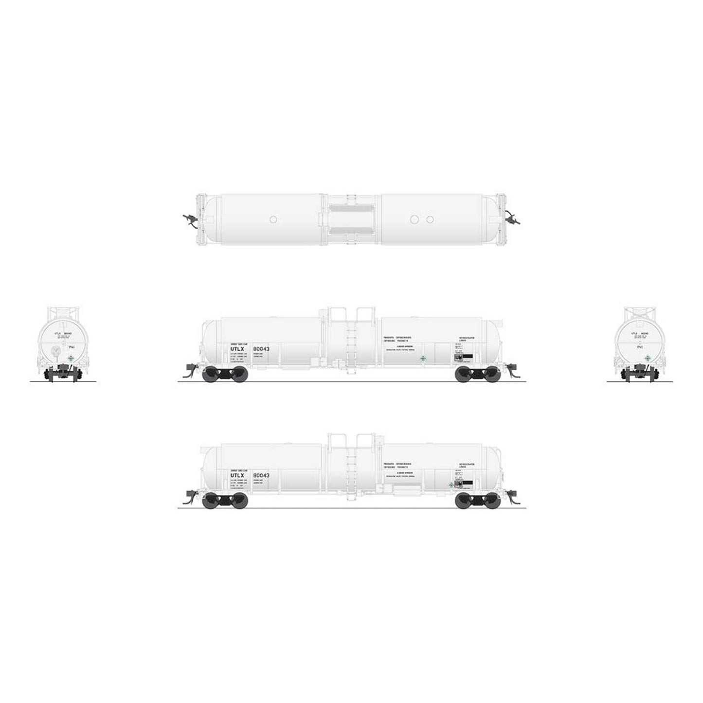 HO Cryogenic Tank Car UTLX White (BLI8046)