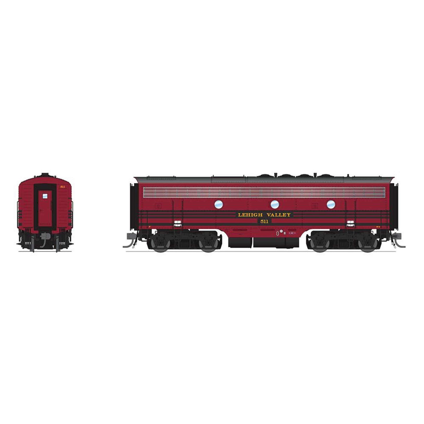 HO EMD F3B Locomotive LV 513 Cornell Red Black Stripes with Paragon4 (BLI8173)