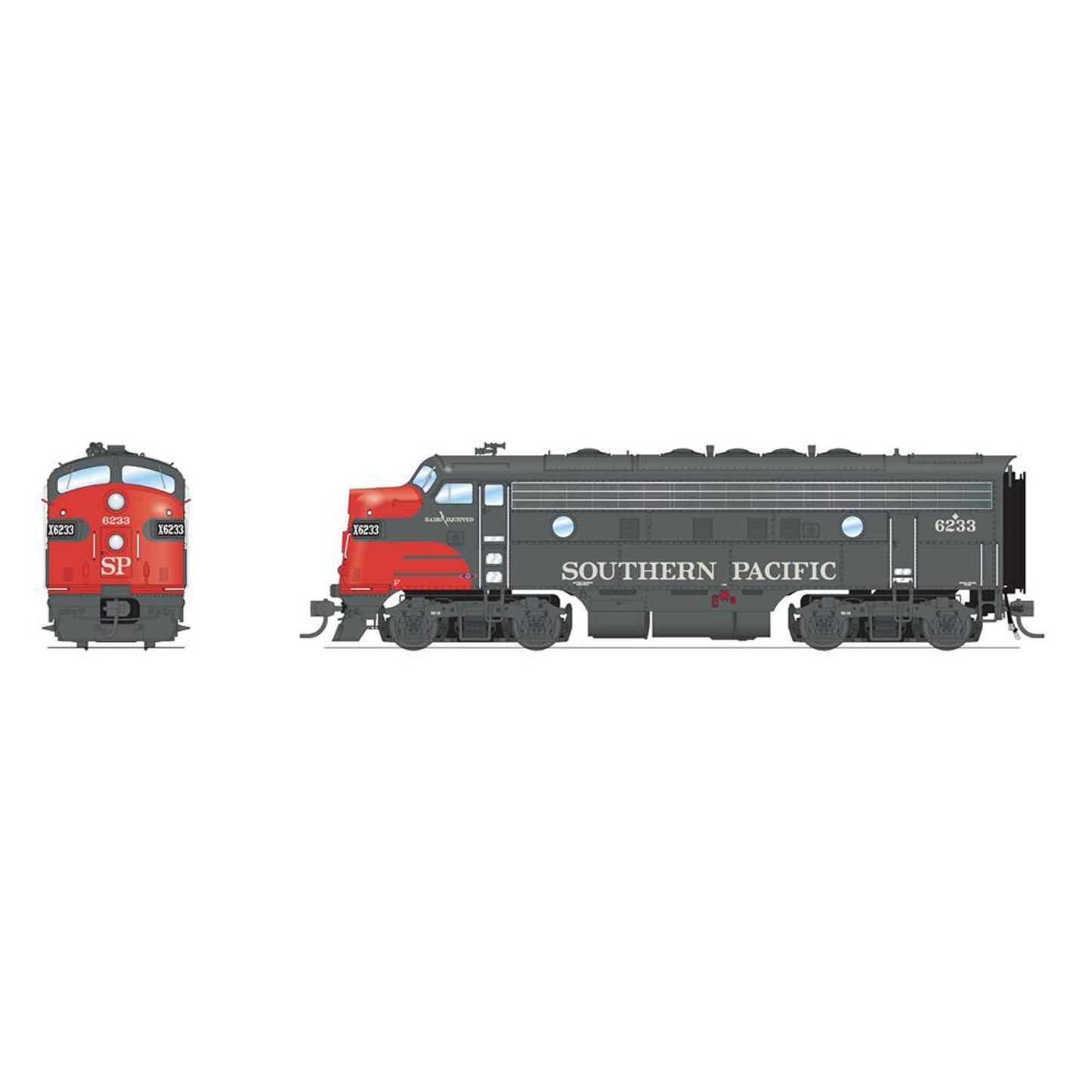 HO EMD F7 Locomotive A/B Set SP 6233/8148 Bloody Nose with Paragon4 (BLI8196)