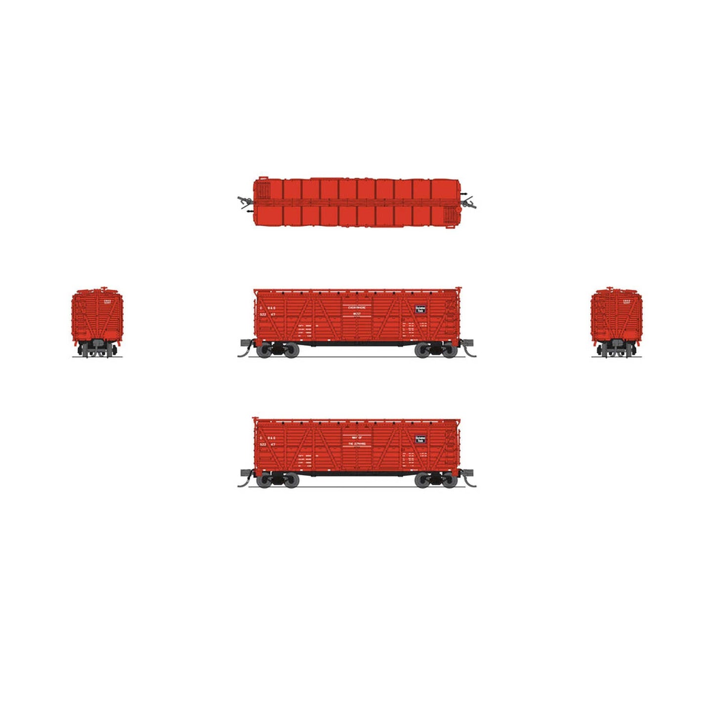 N 40' Wood Stock Car, CBQ 52675 with Sound (BLI8465)
