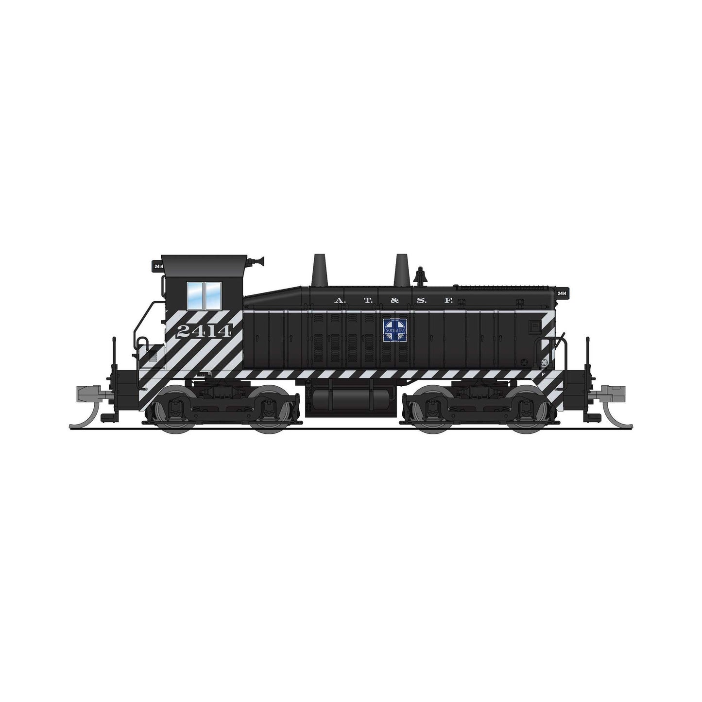 EMD NW2 Switcher ATSF 2416 Zebra Stripes N Scale Model (BLI9301)