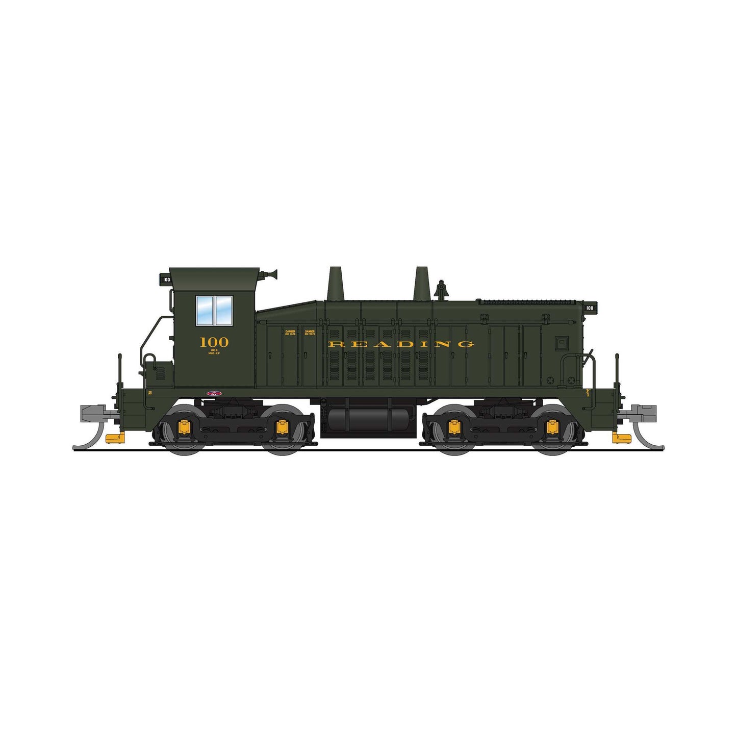EMD NW2 Switcher RDG 103 Green & Yellow with Paragon4 Sound (BLI9311)