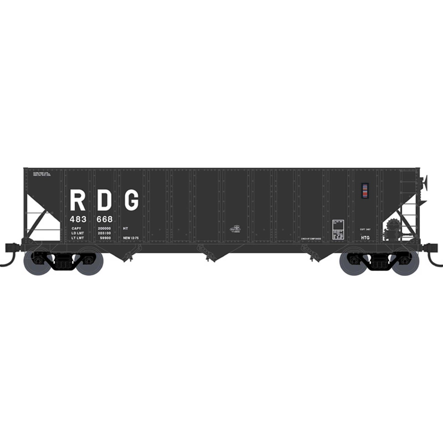 HO H-43 100 Ton Hopper Reading #483668 (BOW43235)