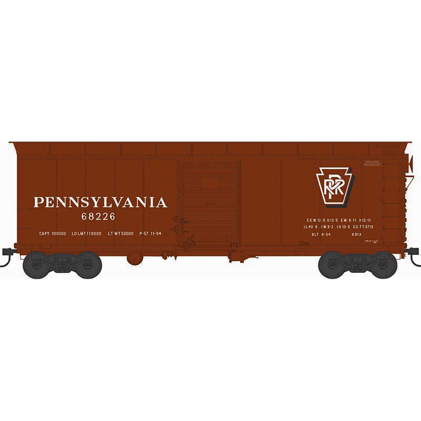 HO X31A 2-Door Road Inset Roof Box Pennsylvania Railroad (BOW43333)