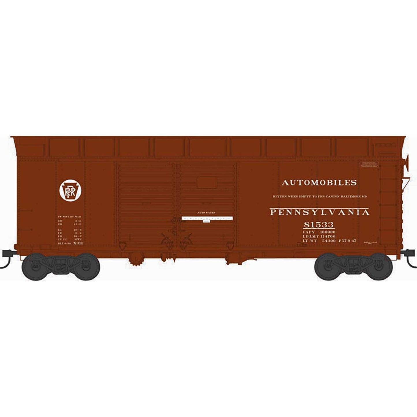 HO X31F 4-Door Turtle Roof Box with Loader PRR Circle Key #81533 (BOW43334)