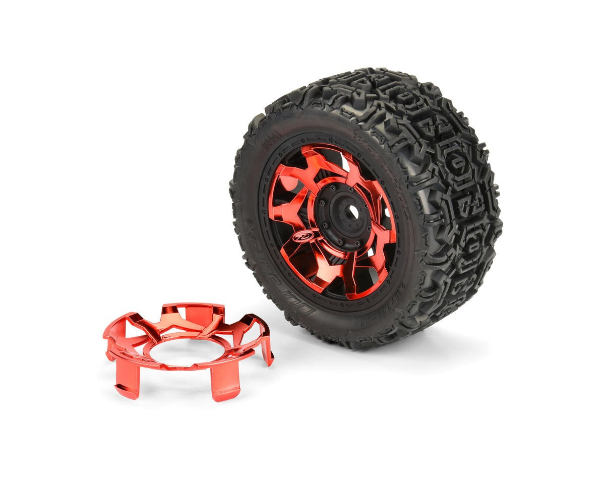 Clip-Lock Wheel Face Red Chrome for Duratrax Ripper 5.7" Wheels (2) (DTX2818)