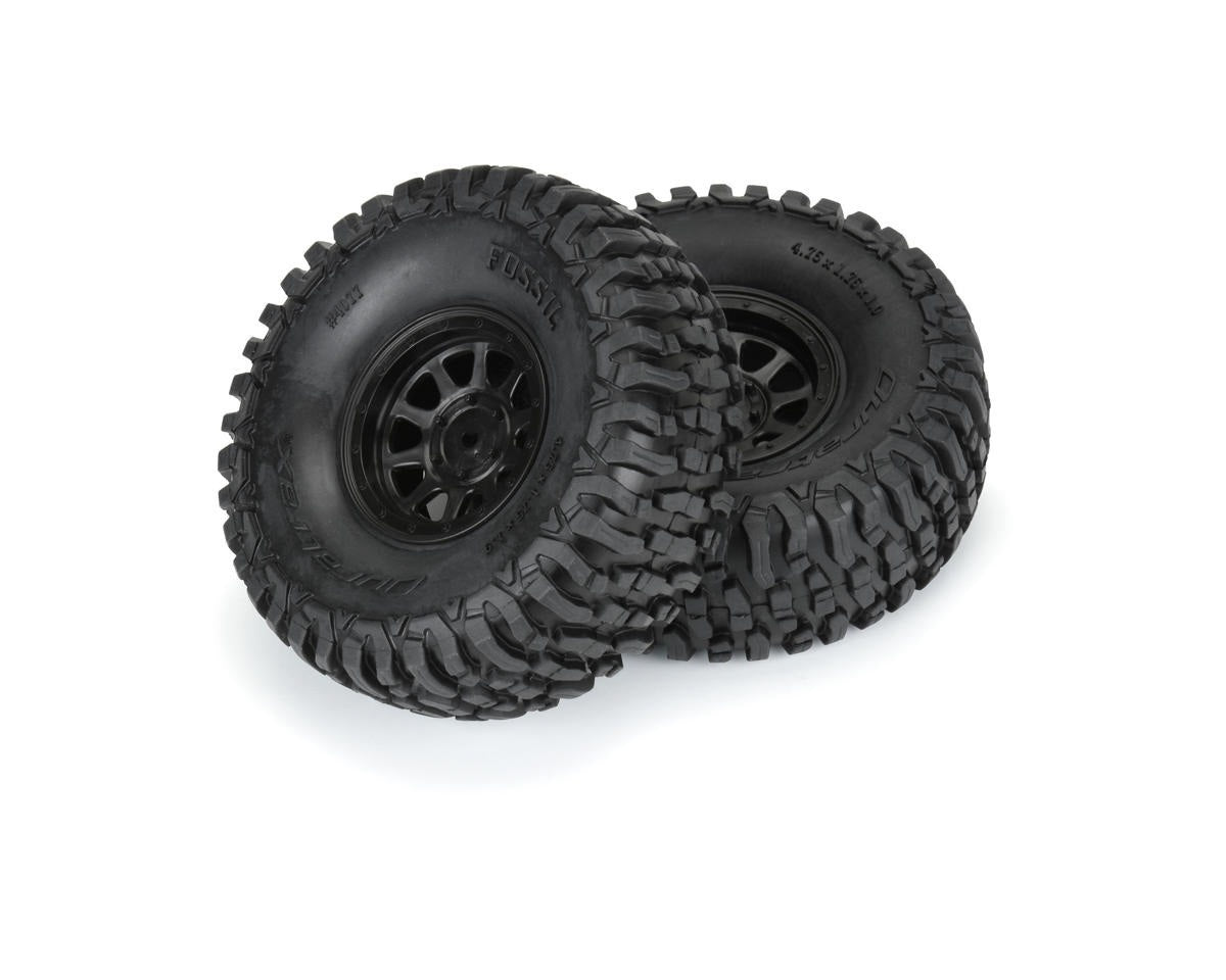 1/10 Fossil 1.9 Crawler Tires Mounted on Kodiak Black Wheels (DTX407710)