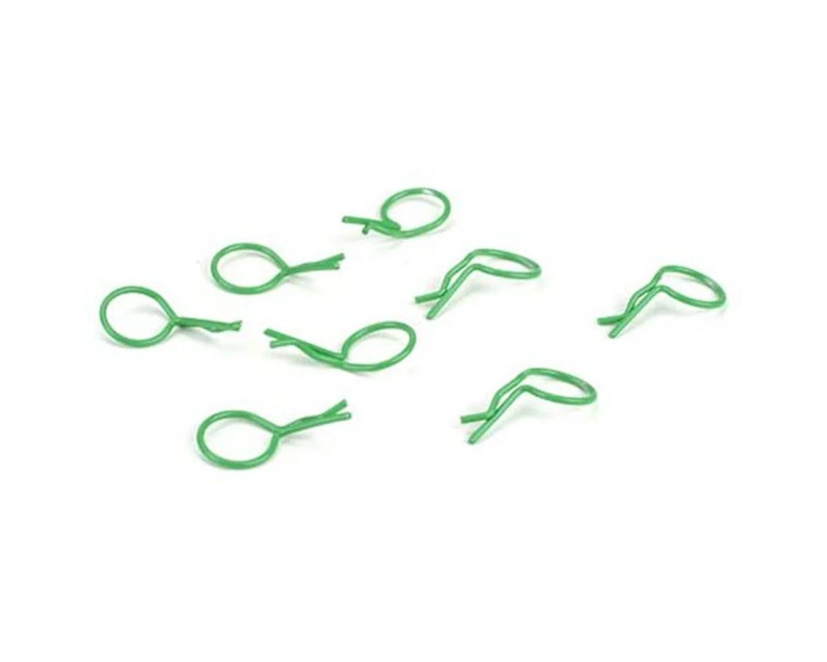 Bent Body Clips Green (8) (DYN5554)