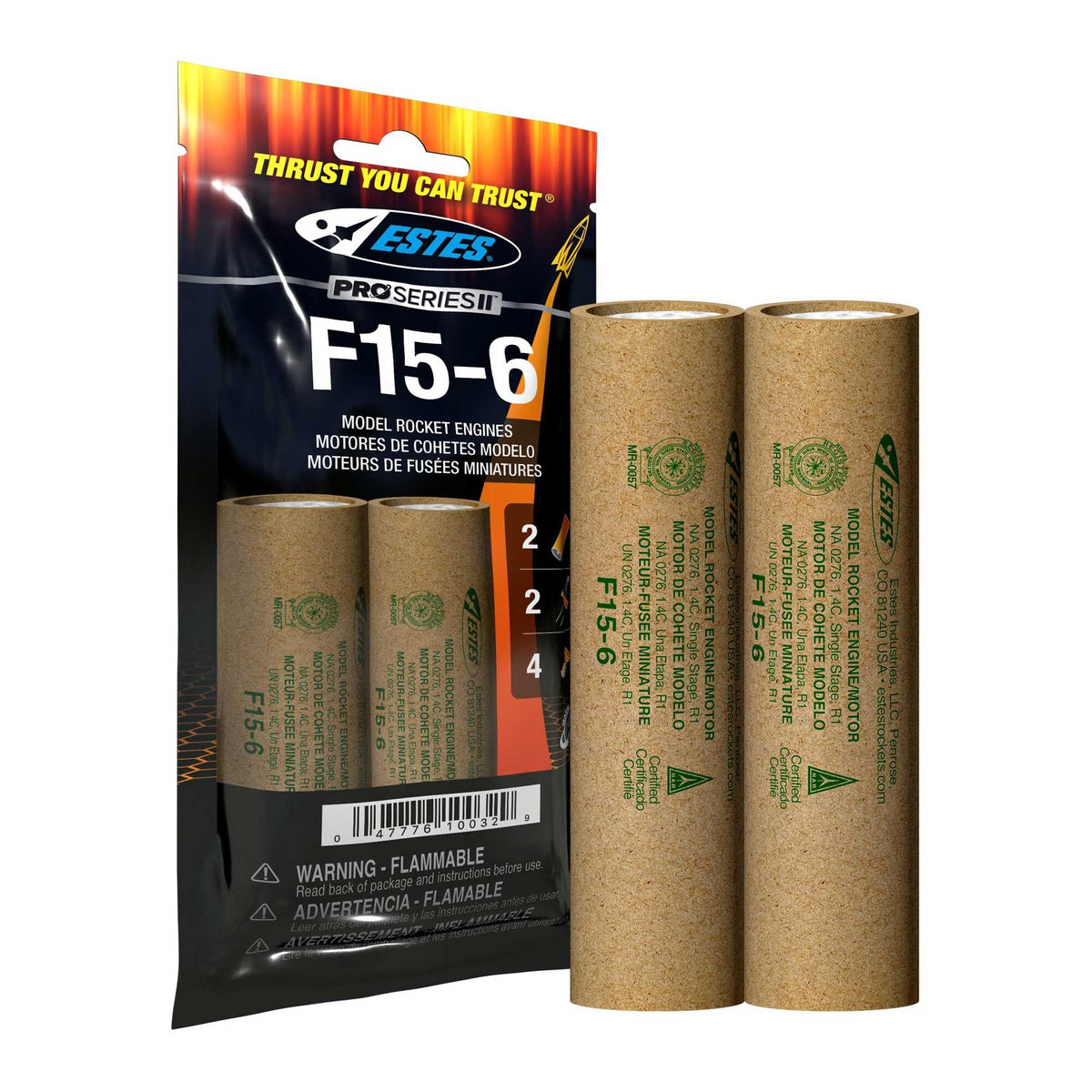 F15-6 Pro Series II 29mm Engines for Model Rockets (2) (EST10032)