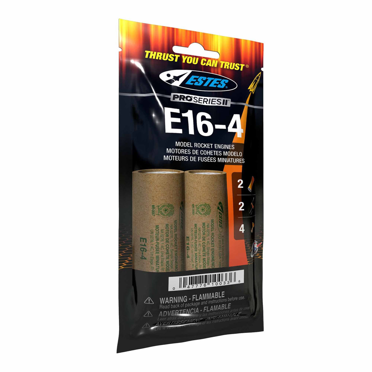 E16-4 Pro Series II 29mm Engines for Model Rockets (2) (EST10033)
