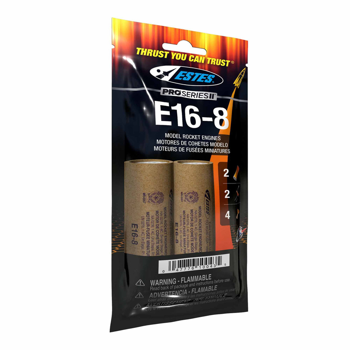E16-8 Pro Series II 29mm Engines for Model Rockets (2) (EST10043)