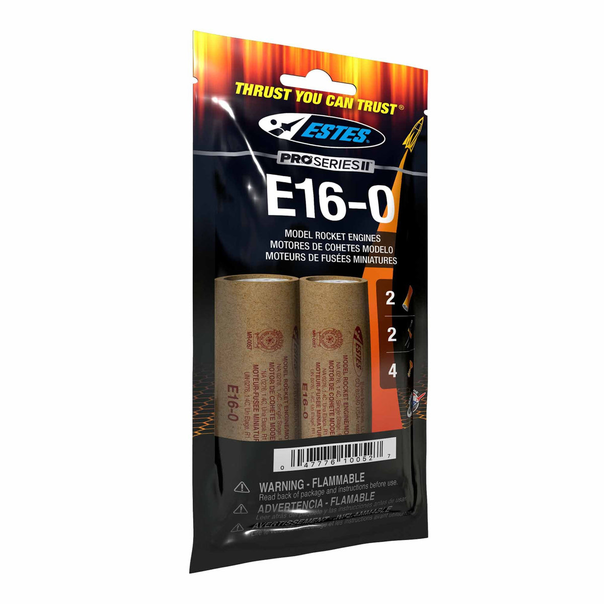 E16-0 Pro Series II 29mm Engines for Model Rockets (2) (EST10052)