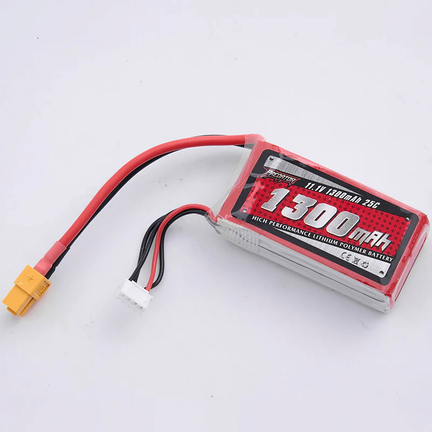 11.1V 1300mAh 3S 25C LiPo Battery with XT60 (FMM3S130025C)