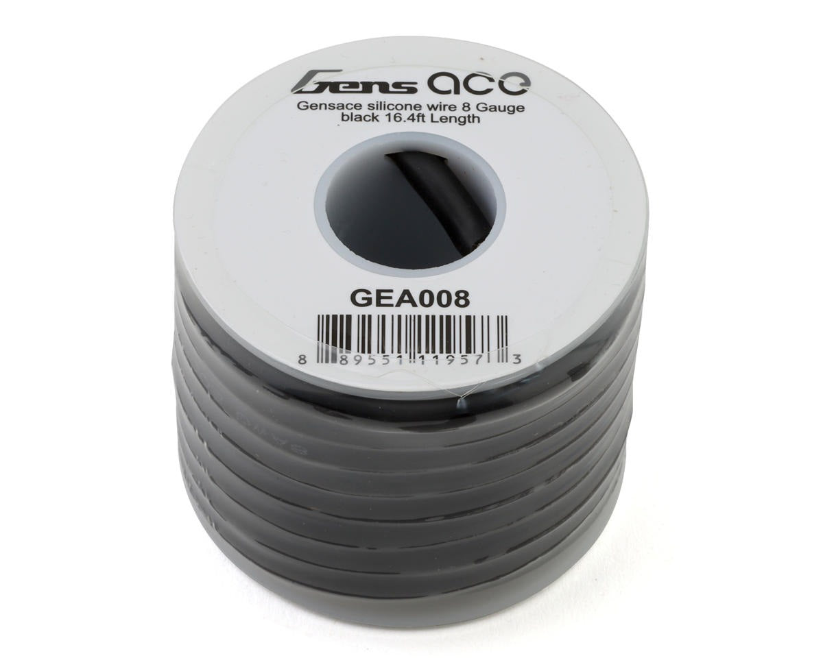 Gensace 8 Gauge Silicone Wire 16.4ft Black (GEA008)