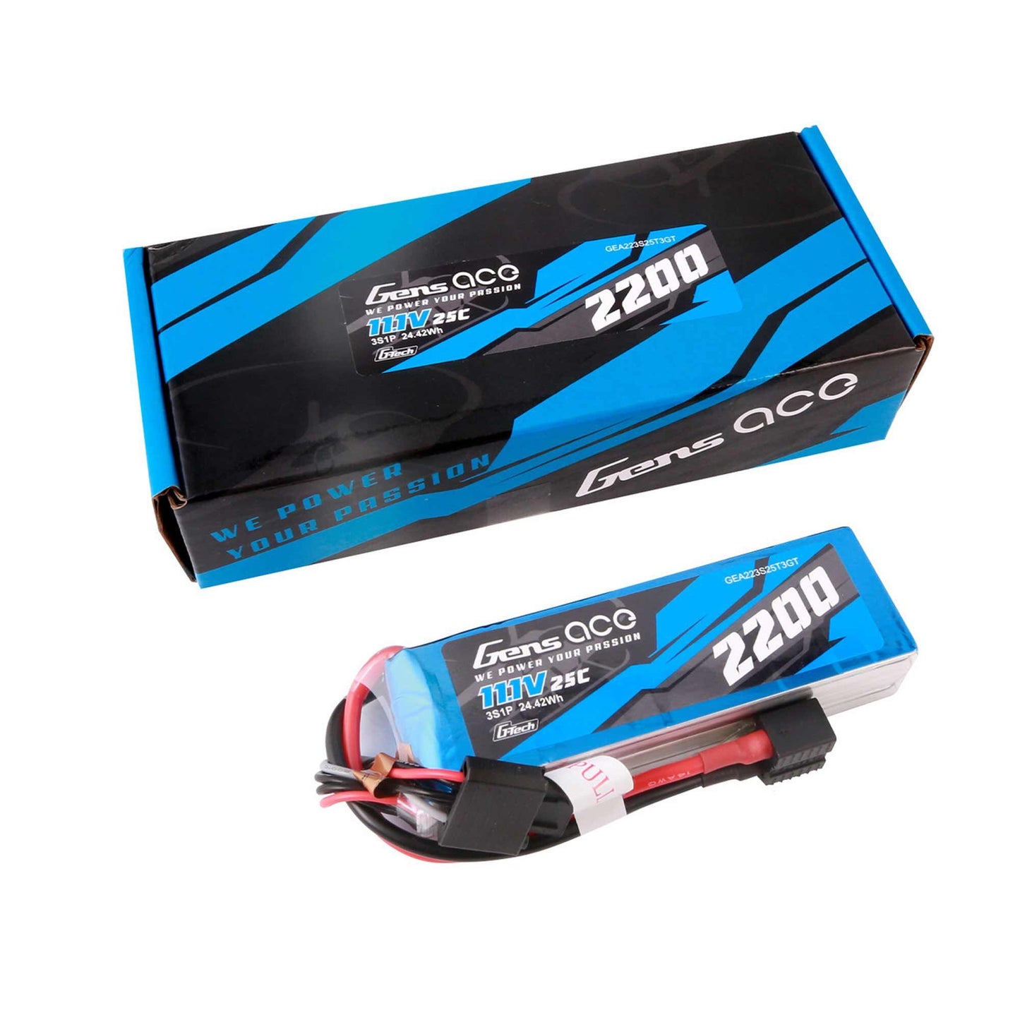 11.1V 2200mAh 3S 25C G-Tech Smart LiPo Battery (GEA223S25T3GT)