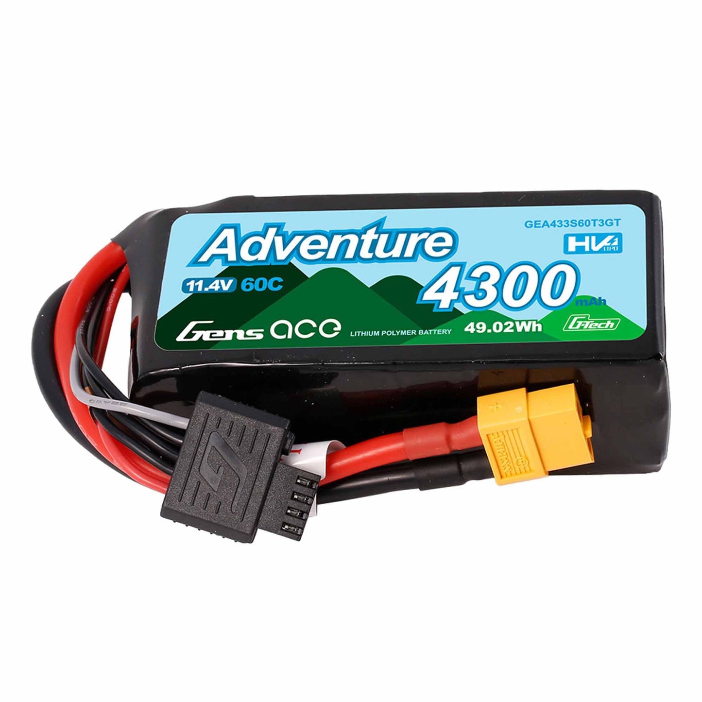 11.4V 4300mAh 3S 60C G-Tech Smart LiPo Battery (GEA433S60T3GT)