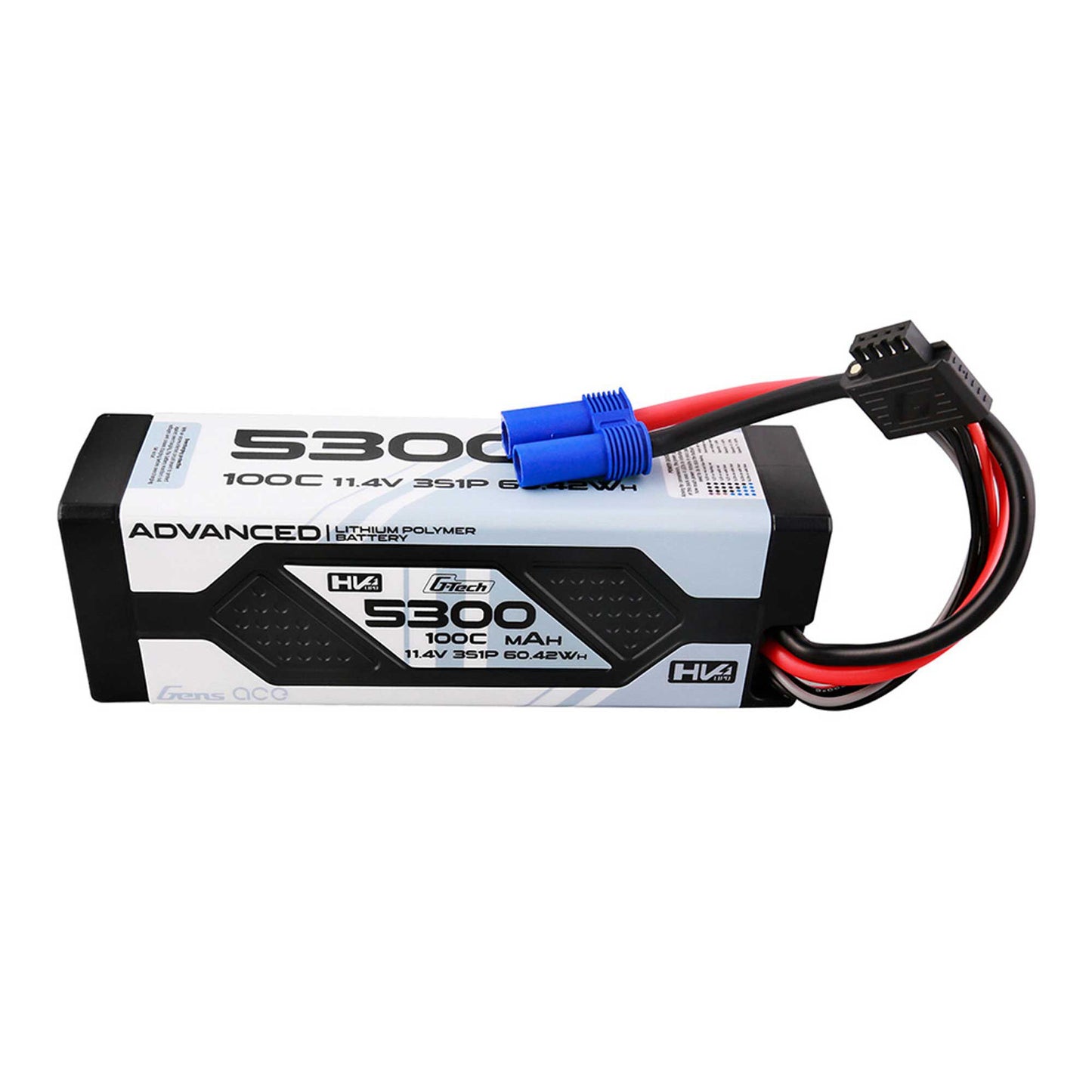 Gens Ace 5300mAh 3S 100C 11.4V G-Tech Lipo Battery Pack With EC5 Plug
