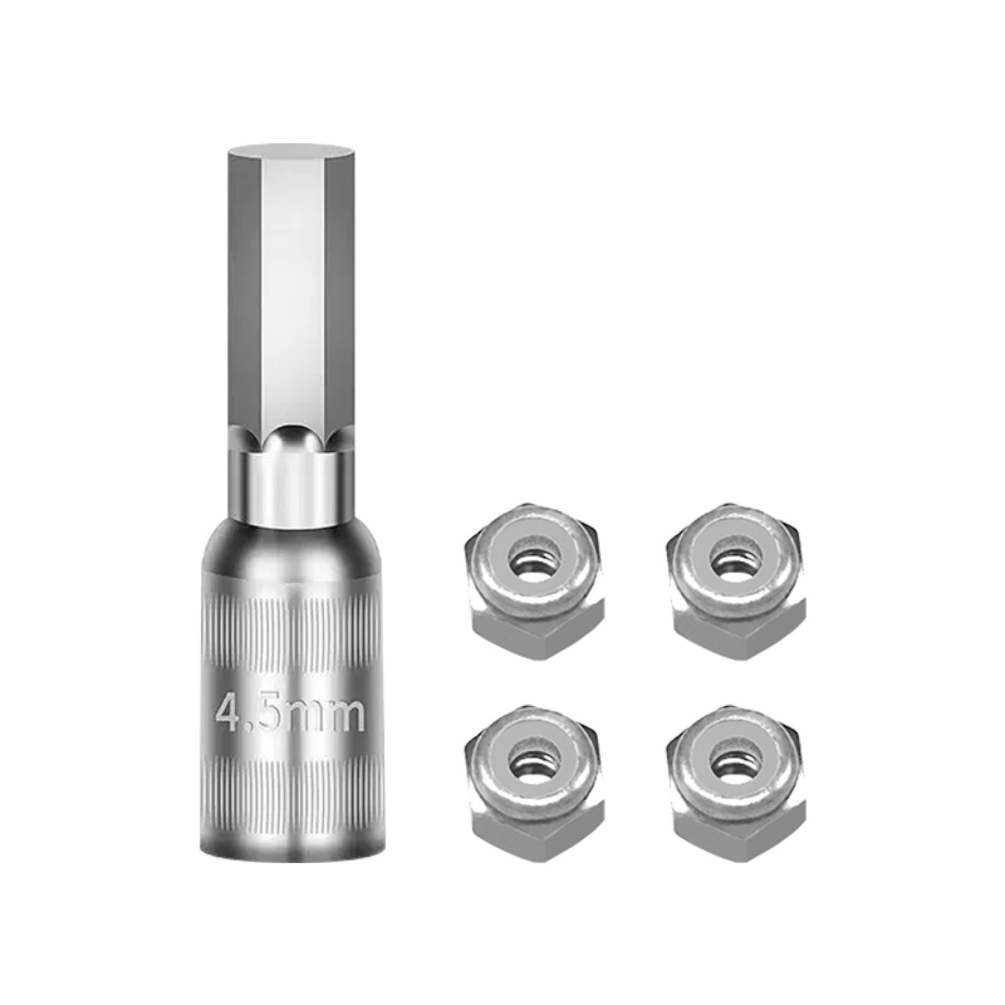 Aluminum Wheel Nuts with Nut Driver Silver for SCX30 for SCX30 (GPMSCX30/005-S)
