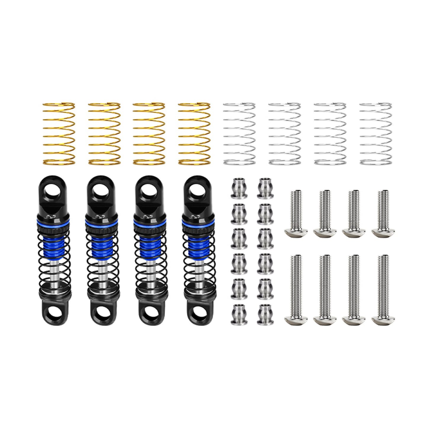 Aluminum Oil-Filled 22mm Shocks Blue for SCX30 (GPMSCX30/22FR-B-BK)