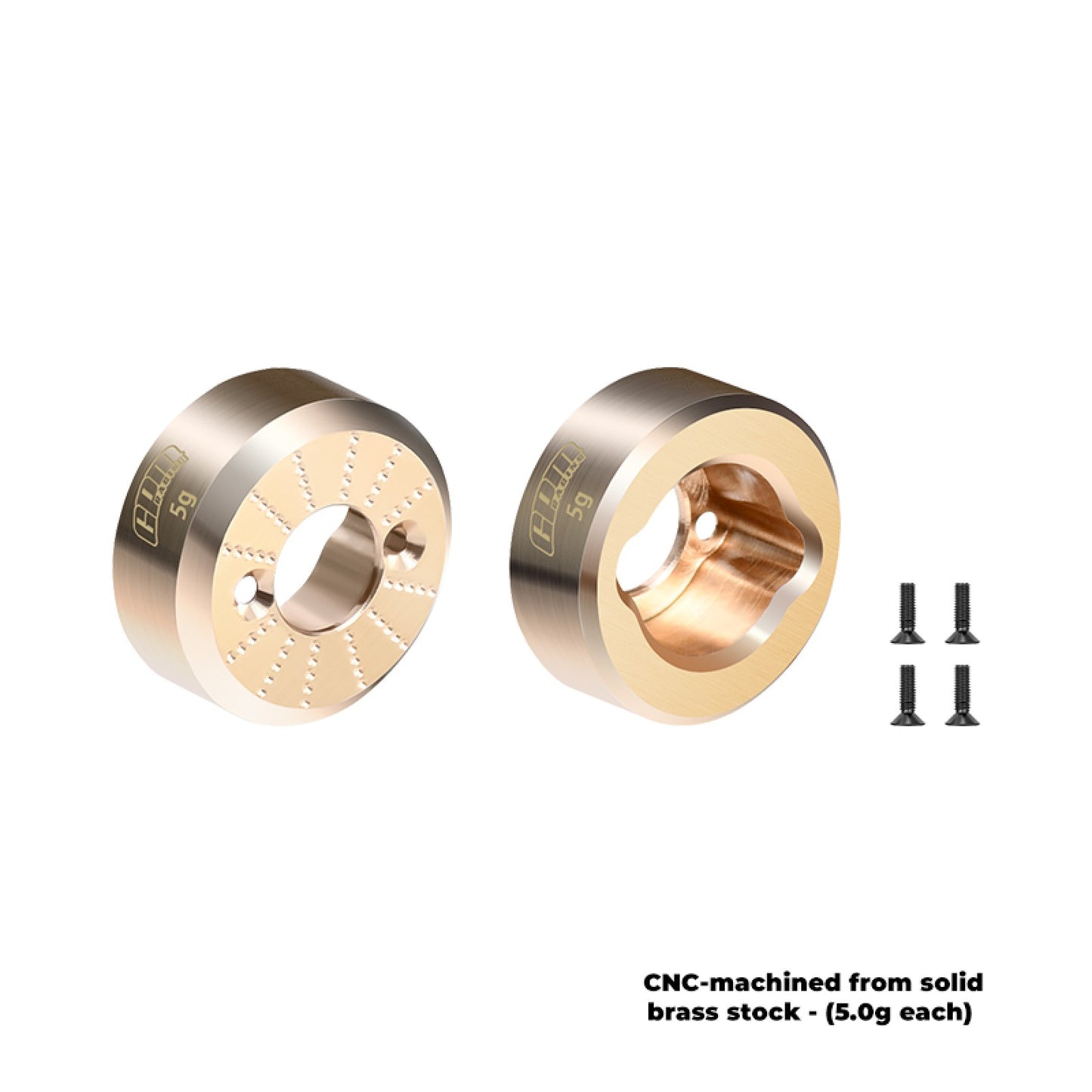Brass Rear Hubs 5g for SCX30 (2) (GPMSCX30/22X-OC)