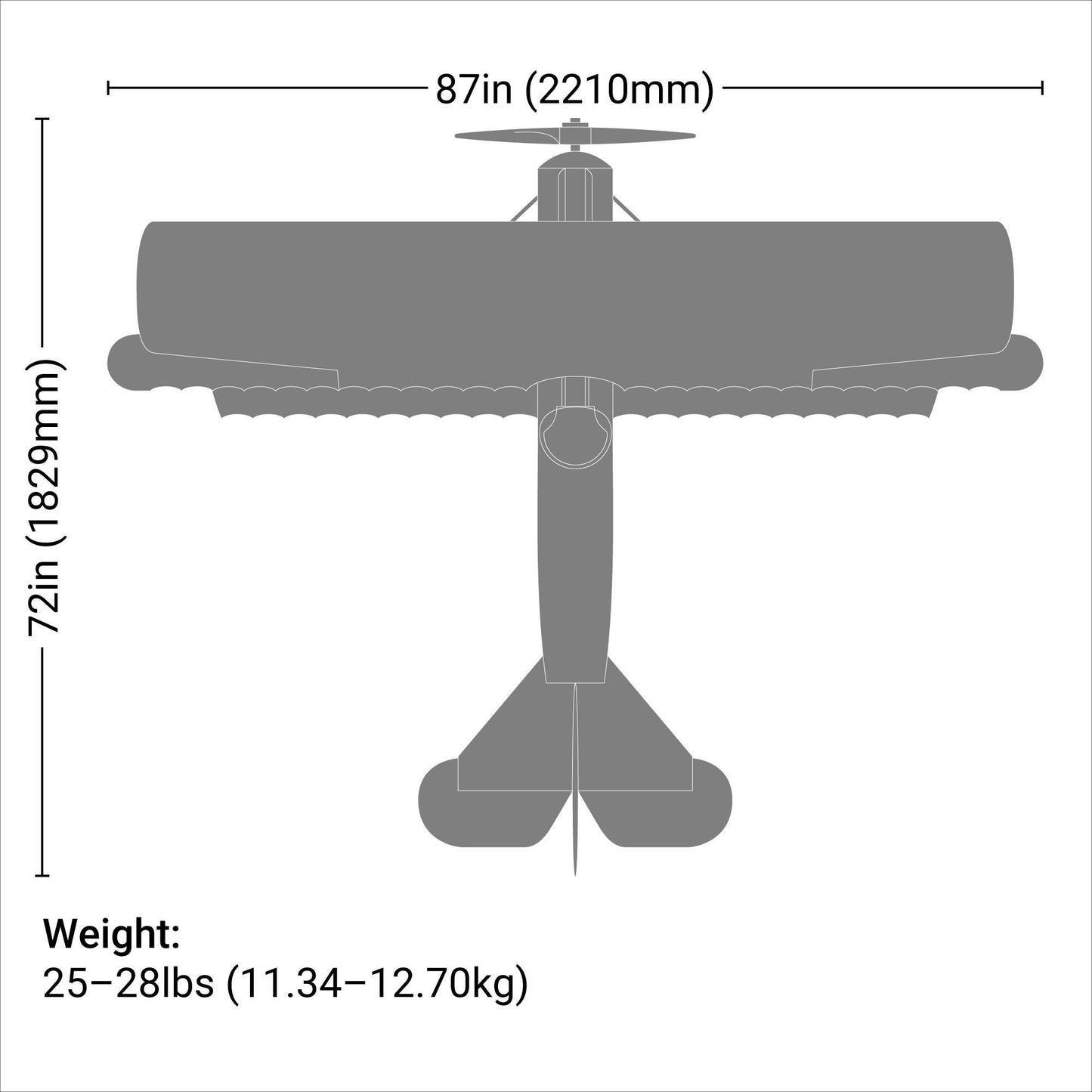 Fokker D.VII 30-60cc ARF 87-Inch Model Aircraft (HAN2890)