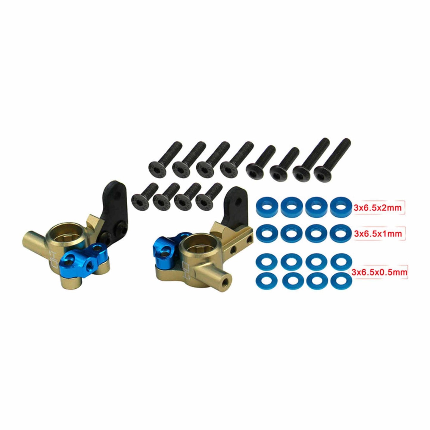 4mm Aluminum Adjustable KPI Steering Block Set for 1/10 Team Associated RC10B7 and RC10B7D (HRAAB721H4)