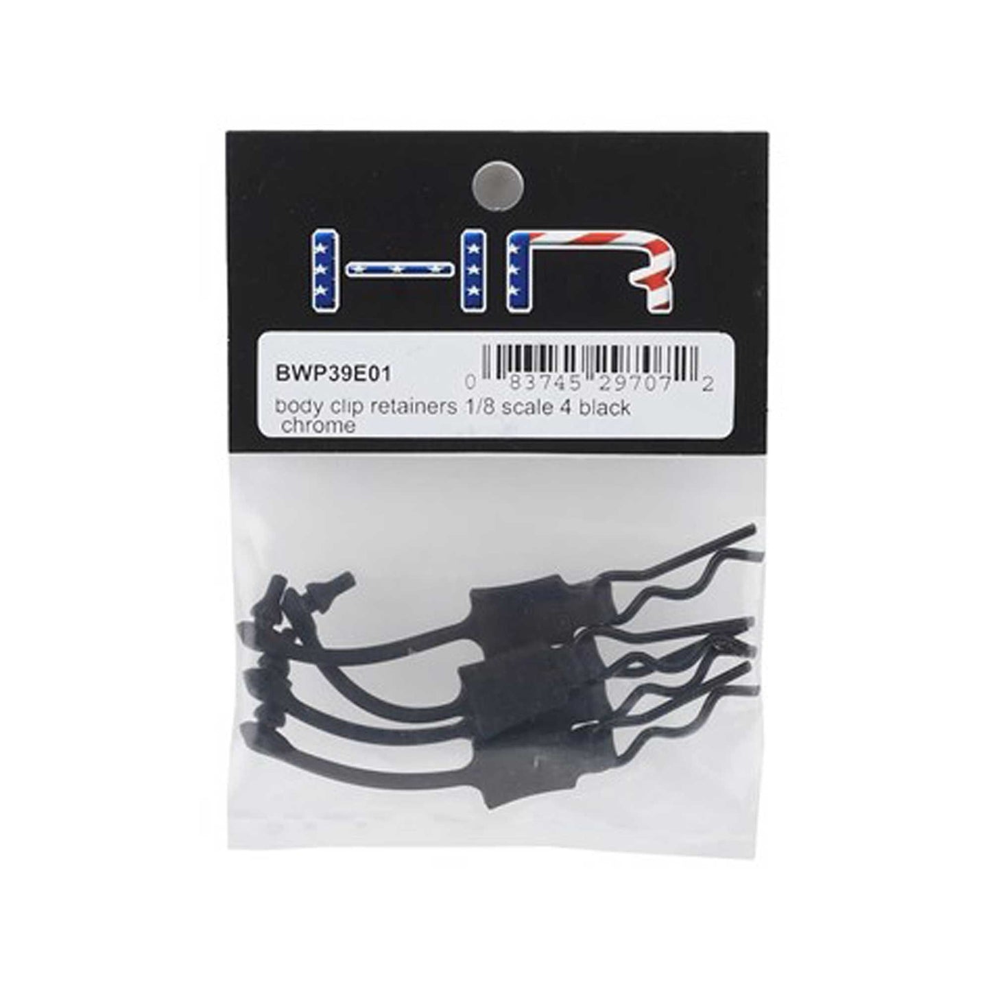 1/8 Scale Black Body Clip Retainers (Set of 4) (HRABWP39E01)
