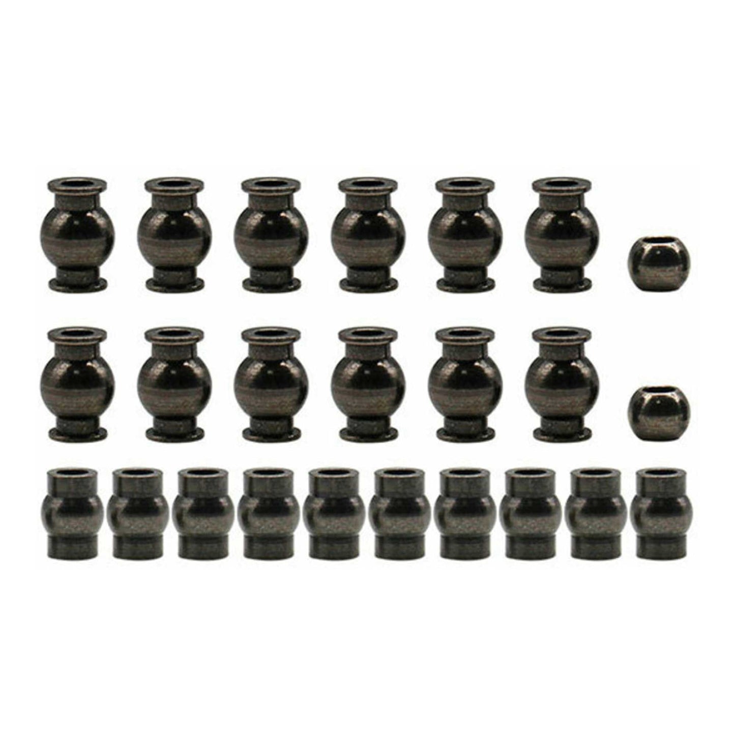 22-Piece Black Chrome Pivot Ball Set for 1:10 Arrma Vehicles (HRAGRR160BC08)