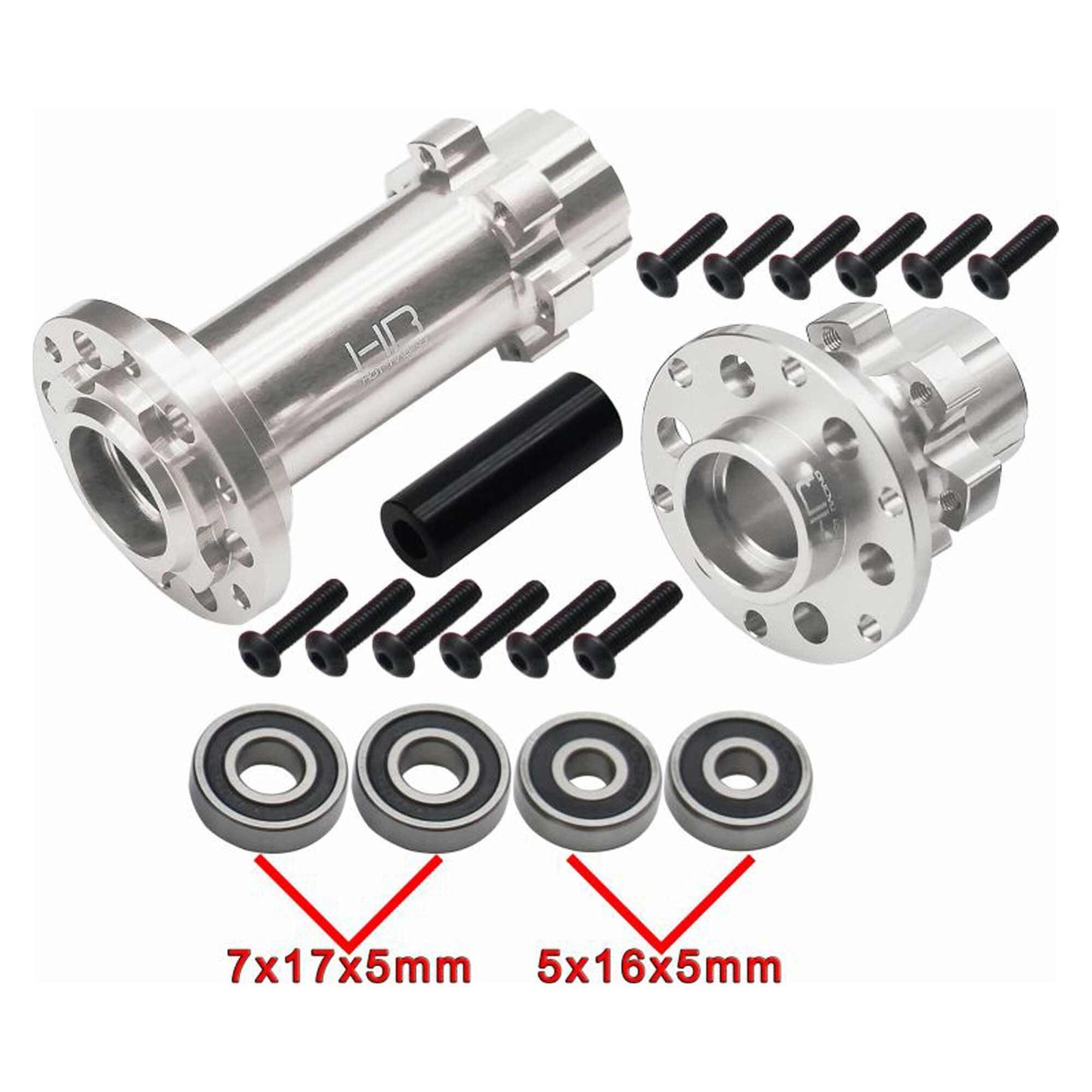 CNC Aluminum Hub Set Silver for Losi Promoto-MX (HRALPC10H08)