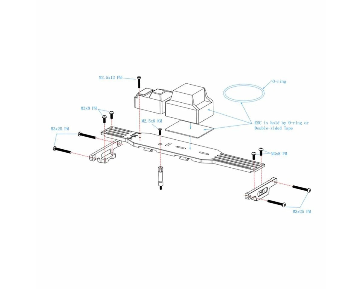 Hot Racing Aluminum Shock Towers & Chassis Brace Set for Traxxas® Mini Maxx®