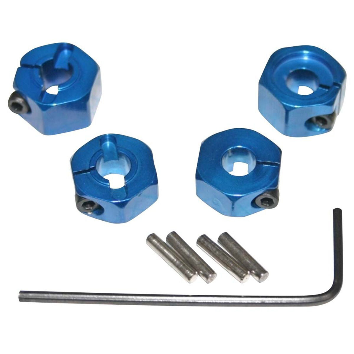 Blue Aluminum 12mm Wheel Hex Set for 2WD Vehicles (HRATE1006SL)