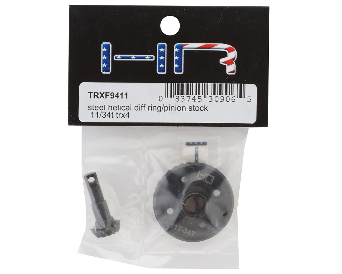 Steel Helical Differential 34T Ring and 11T Pinion for Traxxas TRX-4 (HRATRXF9411)