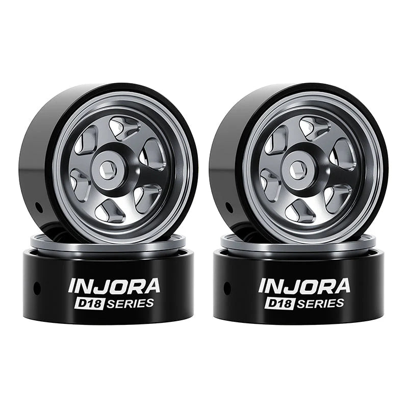 Aluminum 0.7" D18 6-Spoke Wheels for SCX30 (INJW7001TI-18)