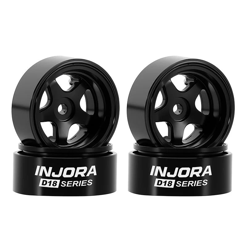 Aluminum 0.7" D18 5-Spoke Wheels for SCX30 (INJW7002BK-18)